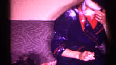 New Jersey (1958): Woman Wearing Blue And Red Robe Lies Back On Brown Of
