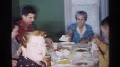 New Jersey (1958): Woman Wearing Blue Dress Ends White Object To Woman Wearing