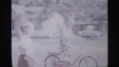 New Jersey (1958): Two Children One On Bike And One Walking The Stroll Round Air