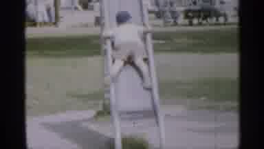 New Jersey (1958): Little Boy Going Down The Slide By Himself