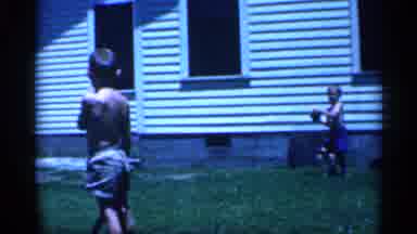 New Jersey (1958): Two Kids Playing Baseball With Each Other With Soccer Ball
