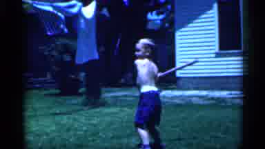 New Jersey (1958): Young Boy Trying To Hit Ball With Br In Father Of Cl's Line And