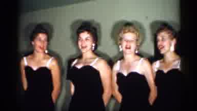 New Jersey (1958): Four Young Women In Black Evening Dresses Outperforming Song