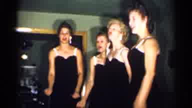New Jersey (1958): Four Young Women In Black Evening Dresses Doing Song And Once