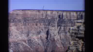 Arizona (1959): Zoom In Desert Canyon Crevice High Up Rocky Cliffs No Vegetation