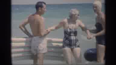 California (1959): People In Pool Swimming And Playing With Each Other