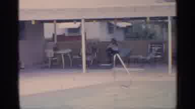 Florida (1959): Family Relaxing Under Cover At Backyard Pool In Sunny Tropical