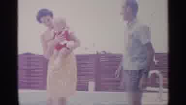 Florida (1959): Family Playing With Dog In Air Backyard