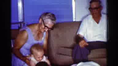 Florida (1959): Grandmother Holding Baby Grandchild Grandparents Playing With