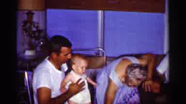 Florida (1959): Old Family Footage Of Father Holding Up His Child With One Hand