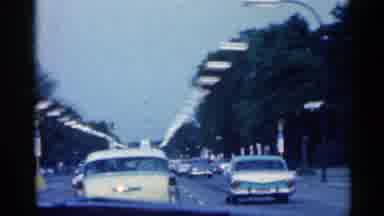 Indiana (1959): Cars Driving On Rod And Wake Up Sign Gets Visible
