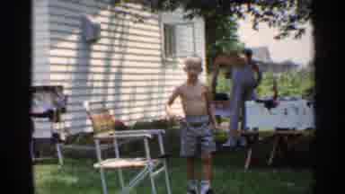 Indiana (1959): Boy Playing In Backyard Shirtless