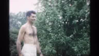 Indiana (1959): One Man And One Woman Playing Badminton In Yard On Wm Day