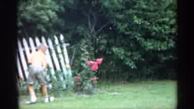 Indiana (1959): People Playing Badminton Doubles Mitch In Grass On Cleo Day
