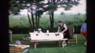 Indiana (1959): Person Grabbing Badminton Racket Running Onto Court
