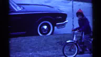 Indiana (1959): Film Footage Child Learning And Riding Bicycle In Home