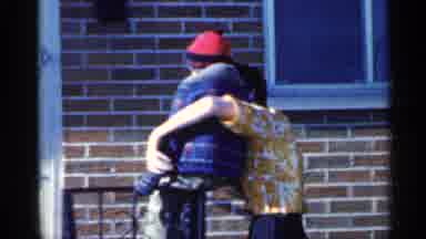 Indiana (1959): Boy In Blue Jacket And Red Ht Getting Lifted Backwards Off A Iron