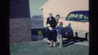 Indiana (1959): Two Adult Woman And Younger Boy Happily Playing Outside