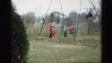 Indiana (1959): Children Playing On Swing Set In Motherly Spring Other Lt All