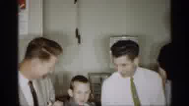 Indiana (1959): Grandmother Kissing Son Greg With Grandsons And Husband In Kitchen