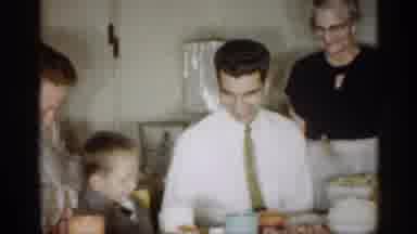 Indiana (1959): Group Of Family Members Enjoying Lunch And Even Kids Es And Enjoys