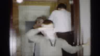 Indiana (1959): Child Standing In Otherworldly Moving Round With Two Adults Behind