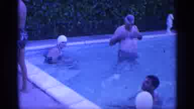 Indiana (1959): Group Of Family Members Enjoys Swimming Pool