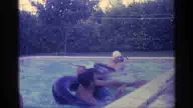 Tubular! When 'personal space' means an inner tube in a pool!