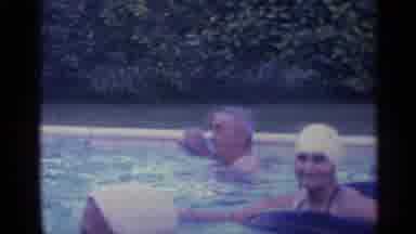 Indiana (1959): People In Swimming Pool With Inflatables And Swimming Cps On Air