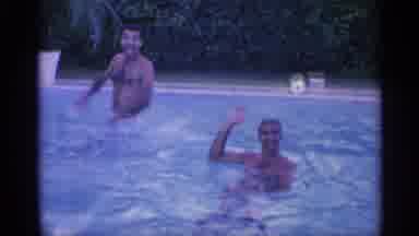 Indiana (1959): Two Young Boys Having Fun In Large Pool
