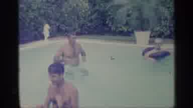 Indiana-1959: Men Swimming In Backyard Pool