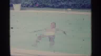 Indiana (1959): Man Wearing White Shooter Lots On Back In Pool On Sunny Day