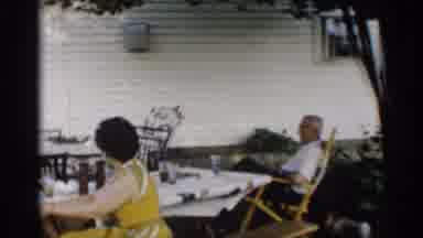 Indiana (1959): Adults And Elderly Sitting Outside In Air Backyard Enjoying Er