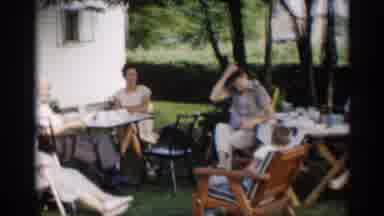 Indiana (1959): People Sitting And Talking At White Outdo Other Tables On Sunny