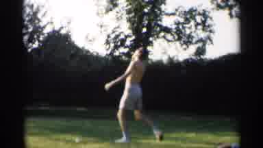 Indiana (1959): Shirtless Man Plays Tennis Outside In Grass