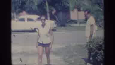 Indiana (1959): Boy Red Shooter Walks Out Of Beach Surf On Sunny Day