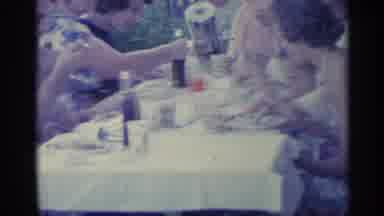 Indiana (1959): People Eating Outdo Others On Bright Sunny Day