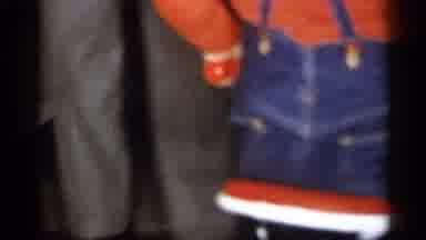 Michigan (1959): Child Wearing Red Shirt Rides Blue Tricycle Christmas Tree