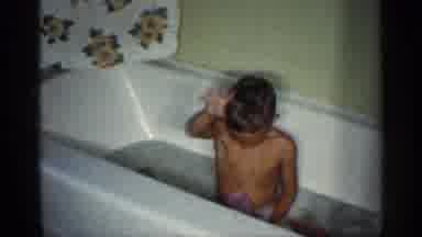 Michigan (1959): Home Video Boy Bathtub Waving Hello