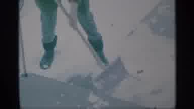 New York (1959): Shoveling Snow From Pavement In The Daytime