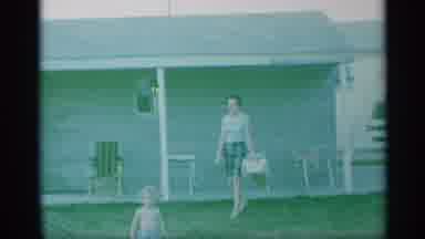 New York (1959): Two Boys Playing Outside In The Heat On A Playground While Mom