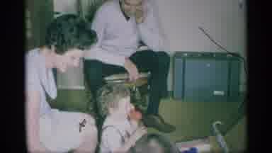 New York (1959): Old Video Of Mother And Father Opening Gifts With Two Children