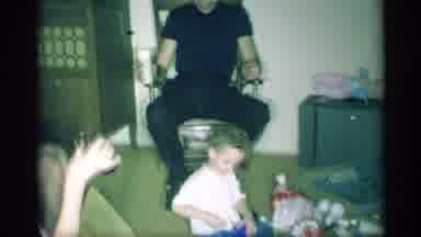New York (1959): Child On The Couch Drinks Soda And Chats With His Dad As Toddler