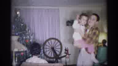 New York (1959): Brother Dancing With Toddler Sister During Christmas