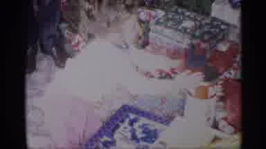 New York (1959): Child Is Overwhelmed With Joy As He Opens His Christmas Presents