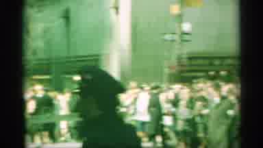 New York (1959): A Long Line Of People Watching A Parade Or Event