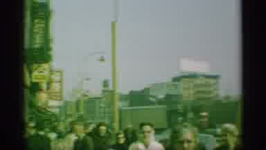 New York (1959): The Video Shows A Street Of A Big City With A Flow Of People In