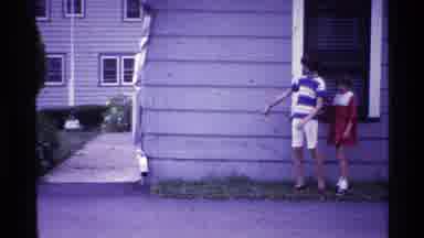 Ohio USA (1969): Car Sixties Dress Children Pointing Summer Camp Shorts Fingers
