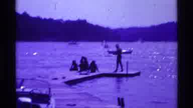Ohio USA (1969): Old Home Video Of Some People On A Dock At The Beach While Boats