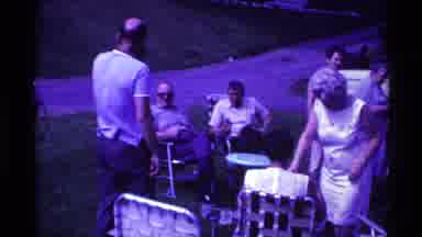 Ohio USA (1969): Gathering Of People On A Garden Close To A Small Road On A Sunny